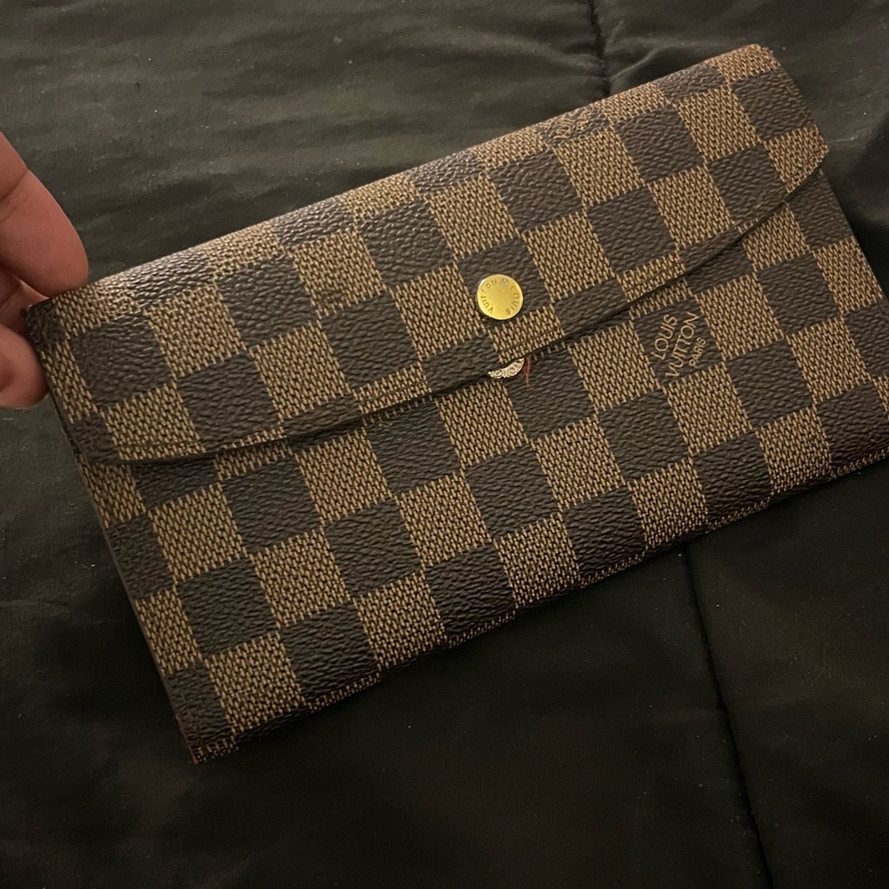Brown Checkered Wallet